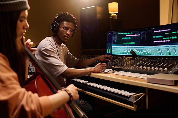 Youth in a recording studio